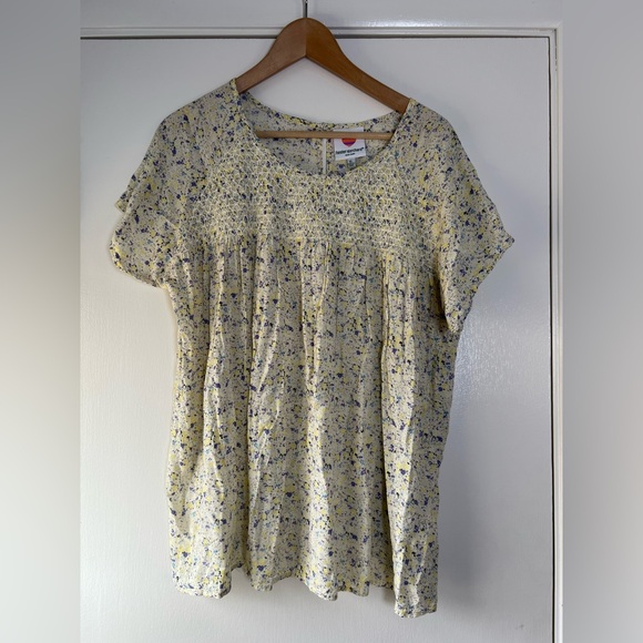 Hester & Orchard Tops - Hester & Orchard Ditsy Floral Short Sleeve Blouse Top Cottagecore Prairie Chic